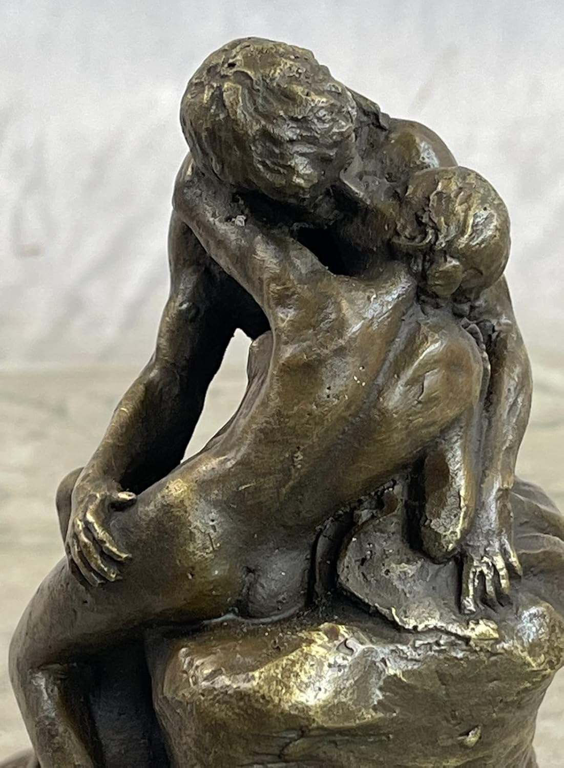 Auguste Rodin The Kiss Nude Lovers Bronze Metal 6" Sculpture Statue Marble Art