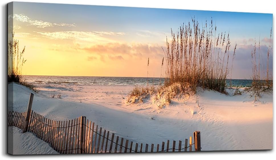 hyidecorart Wall Art Moon Sea blue Ocean Landscape Paintings Bedroom Canvas Art Print wall art for living room Paintings for Wall Decor and Home Decor (20 x 40inch x 1pcs)