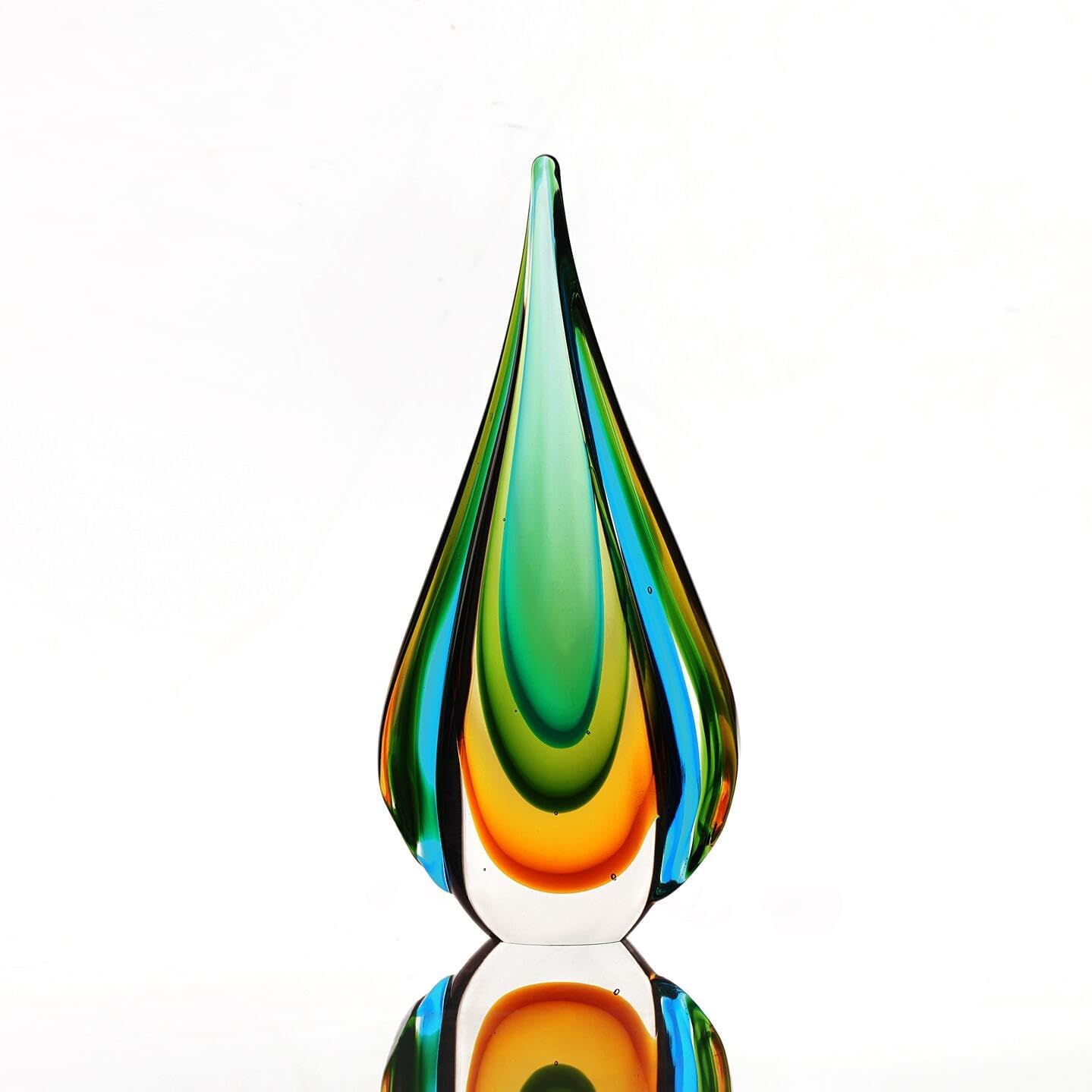 YAOYUAN Handmade Murano Glass Sculpture for Home Decor,18.11in Height (Sculpture Extra Large)