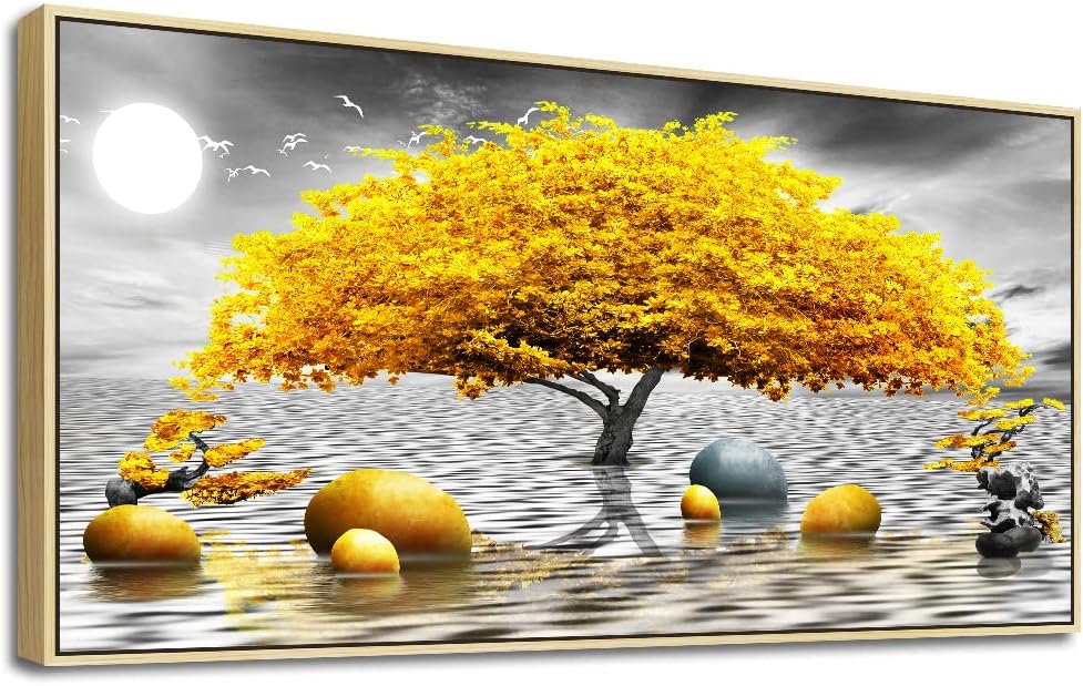 MHARTK66 Wall Decor For Living Room Large Canvas Wall Art For Bedroom Modern Office Pictures Wall Artwork Blue Sun Beach Grass Ocean Landscape Paintings Canvas Art Prints Home Decorations