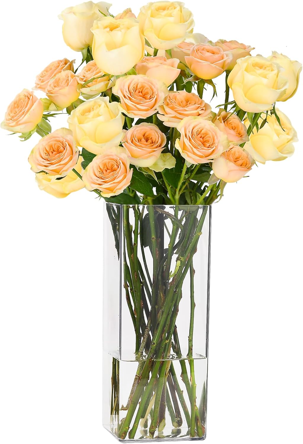 Acrylic Square Flower Vase, Non-breakable Vase, 4" x 4" x 8" Tall Clear Vases for Flower, Large Cube Floral Plant Container, Planter Terrarium for Wedding Party Event, Home Office Decor