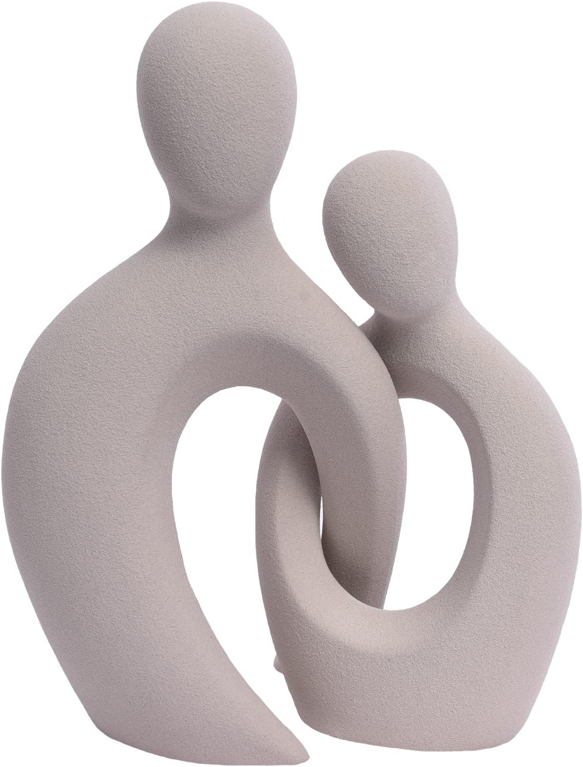 Quoowiit Ceramic Couple Sculptures for Home Decor, Abstract Lover Statue for Shelf, Office, Living Room, Bedroom, Gifts for Anniversary, Valentine's Day, Birthday (White)