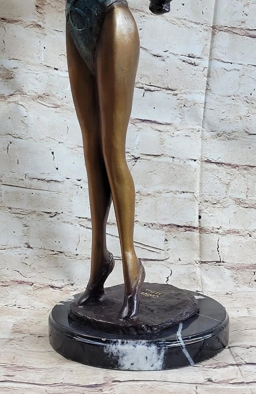 Limited Edition Floor Kid Gymnast Bronze Sculpture ON Marble Base Art Nouveau Artwork Decorative Gift Deal by Classy Finery