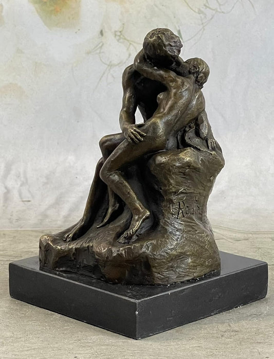 Auguste Rodin The Kiss Nude Lovers Bronze Metal 6" Sculpture Statue Marble Art