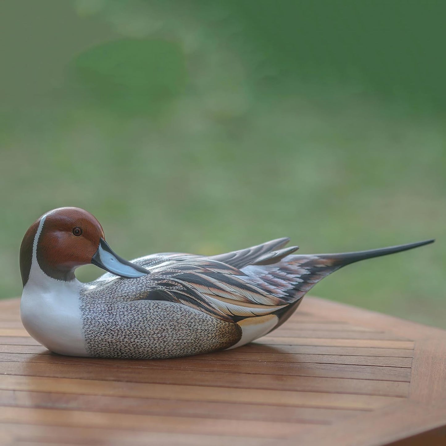 NOVICA Brown Animal Themed Albesia Wood Sculpture, 4.9" 'Posing Pintail Duck'