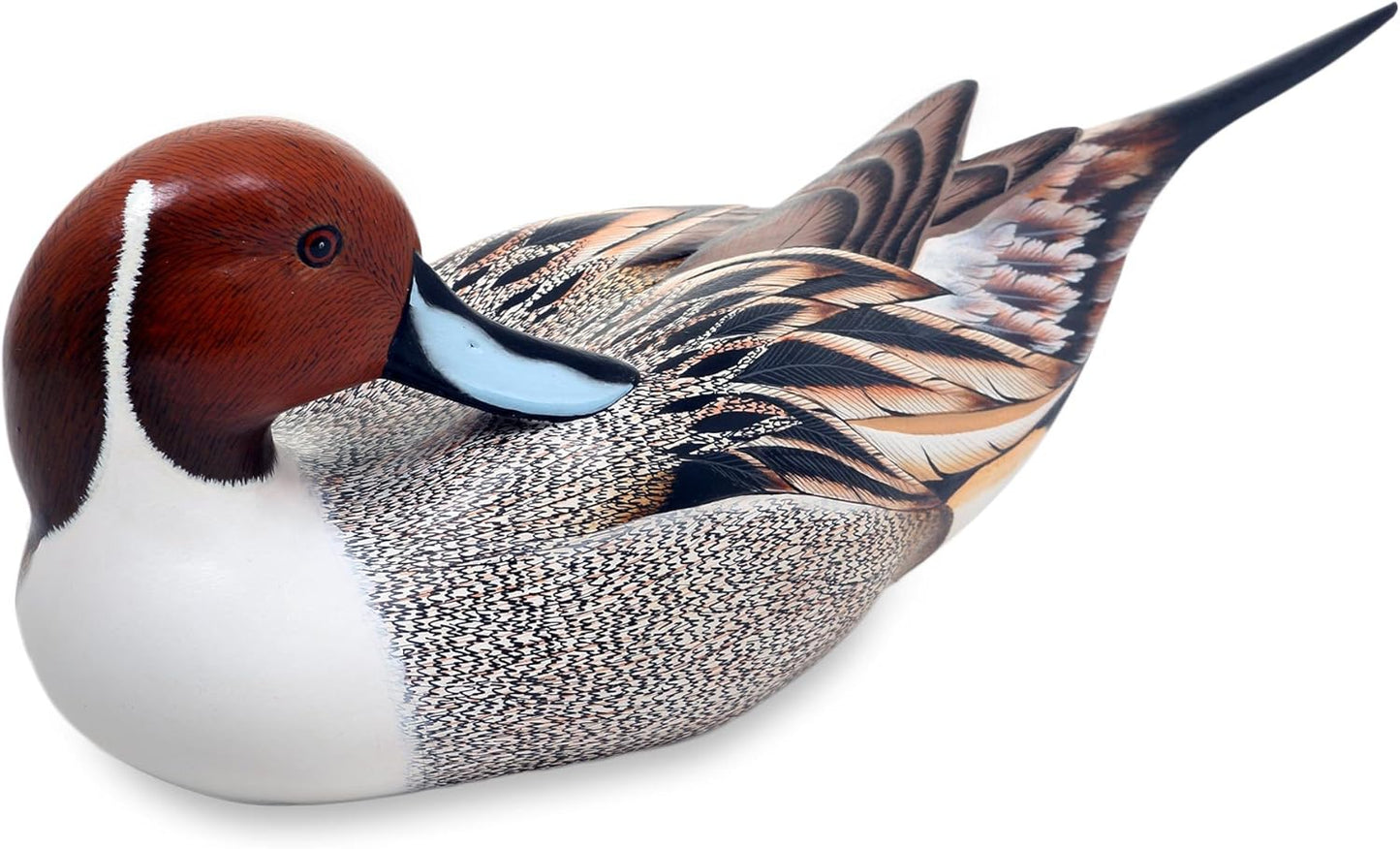 NOVICA Brown Animal Themed Albesia Wood Sculpture, 4.9" 'Posing Pintail Duck'